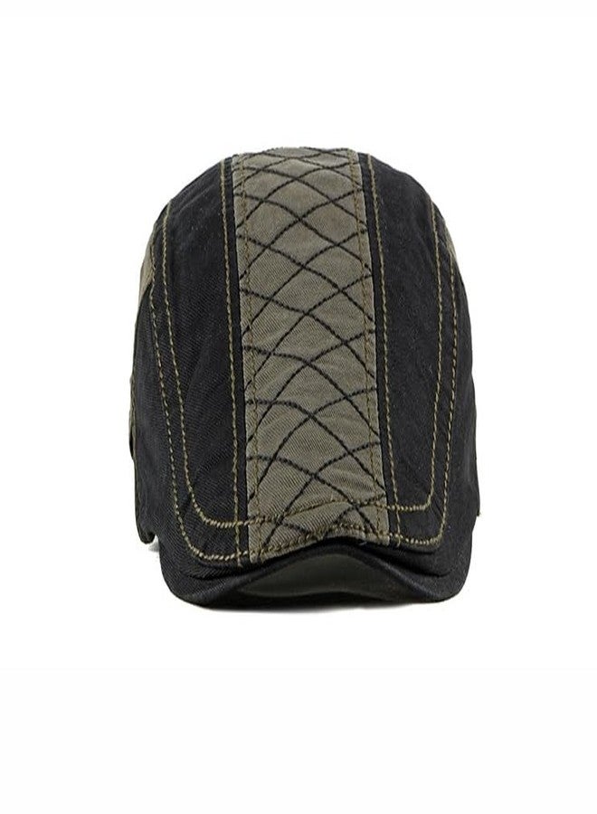ASTOC Unisex Newsboy Hats Flat Ivy Irish Gatsby Cabbie Driving Berets Adjustable Hunting Cap for Men Women (US, Alpha, One Size, Army Green-Black) - Image 5